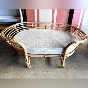 Rattan Frame Pet Bed with Cushion